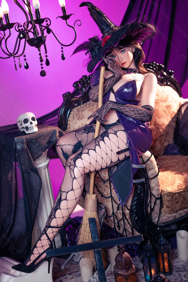 160cm (5ft3) G罩杯 輕量化 矽膠 性愛娃娃, 活動下巴 头部 Mandragora
